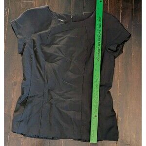 Talbots Wool Blend Black Short Sleeve Sleeveless Zipper Blouse Top Shirt Size 4